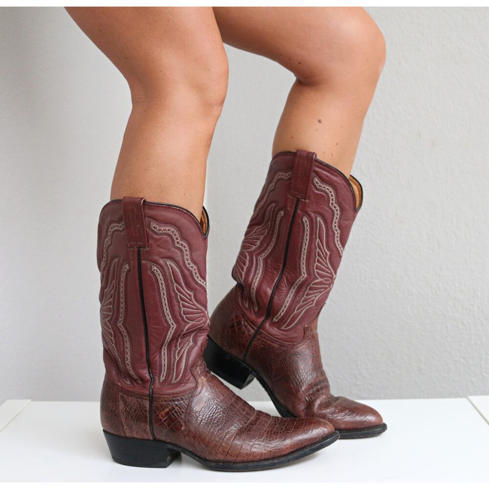 1990's Vintage Mezcalero Mexican Butterfly Cowboy Boots ~ Men's 9-1/2 to 10
